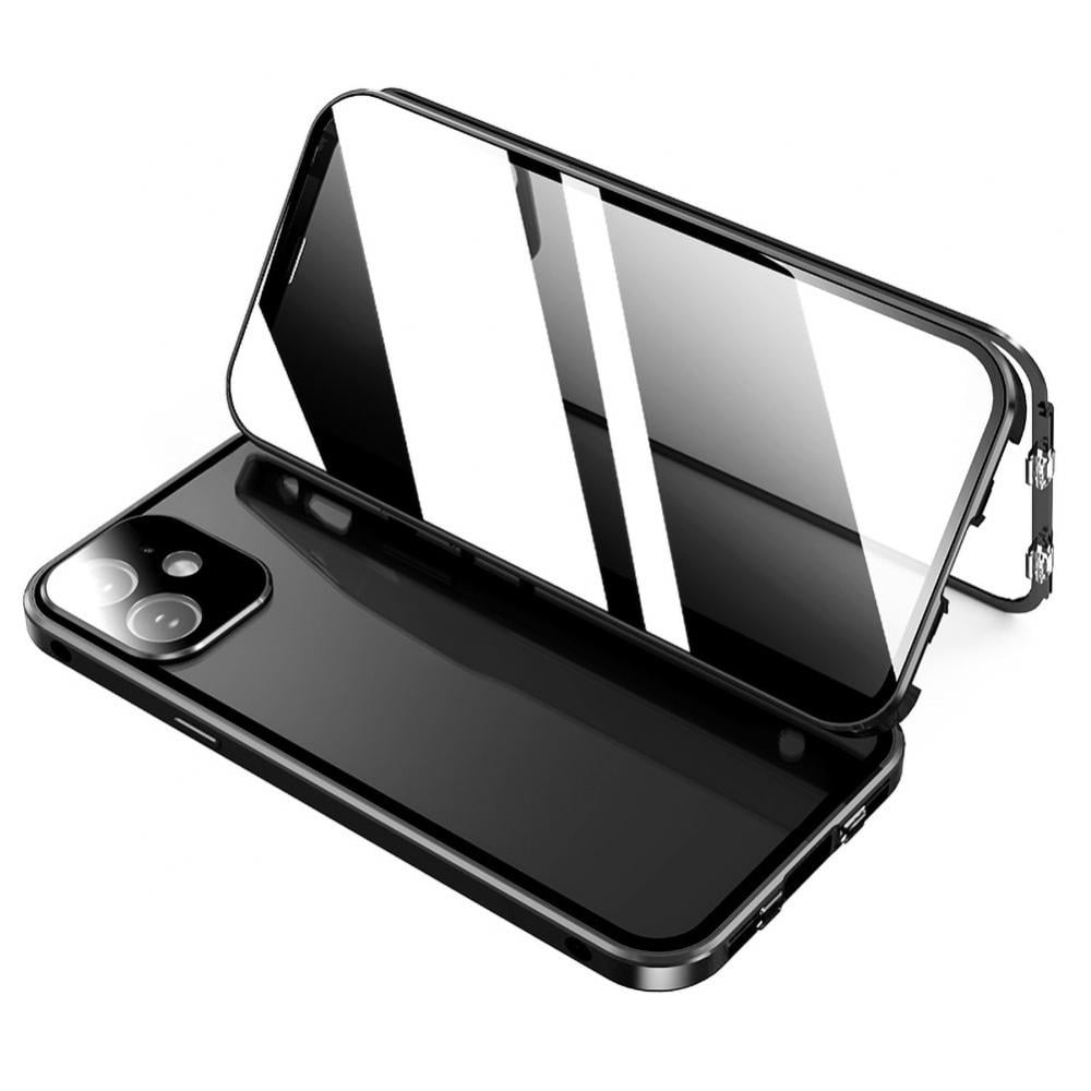 lide Formen halvleder Magneto Double-sided Buckle For IPhone 11 Pro Max Tempered Glass Phone Case  For IPhone 12 New All-inclusive Metal For IPhone 11 Anti-peeping Phone Case  - Walmart.com