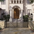 thumbnail image 3 of ALEKO Yard Garden Modern Kyiv Style Dual Swing Steel Driveway Gate 14 ft Black, 3 of 14