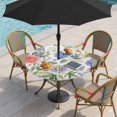 thumbnail image 2 of Hydrangea Flowers Round Outdoor Tablecloth with Umbrella Hole Zipper, Spring Floral Botanical Blossom Elastic Fitted Table Cover, Waterproof Table Cloth for Patio Picnic Party Fits 45"-54", 2 of 9