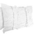 thumbnail image 3 of 2 Piece Ruched Ruffle Pattern Solid White Pillow Shams, (King 20X36 Pillow Cover), 100% Egyptian Cotton, 800 Thread Count, King Size, 3 of 3