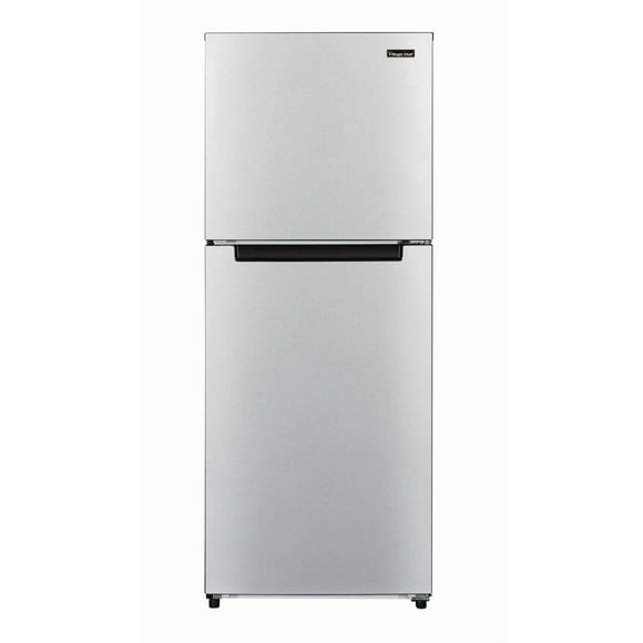 Magic Chef 10.1 Cu. Ft. Refrigerator with Top Freezer, Platinum Steel, ENERGY STAR®