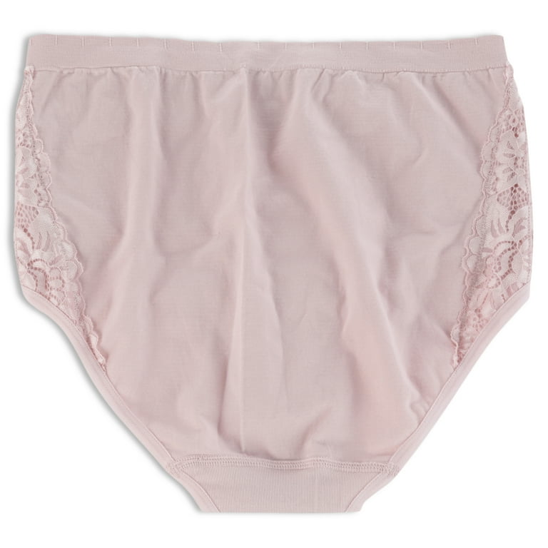 GLORIA VANDERBILT Women's Plus Size 3 Pack Tag Free Seamless with Lace  Detail Brief Underwear Set