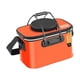 thumbnail image 4 of Cubo de pesca plegable para acampar al aire libre con correa para el hombro contenedor de pescado resistente naranja, 4 of 8