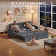 thumbnail image 4 of Modular Sectional Pull Out Sofa Bed,6-in-1 Convertible Loveseat Sleeper Sofa couch with Independent Extendable Seats,Dark Gray, 4 of 10