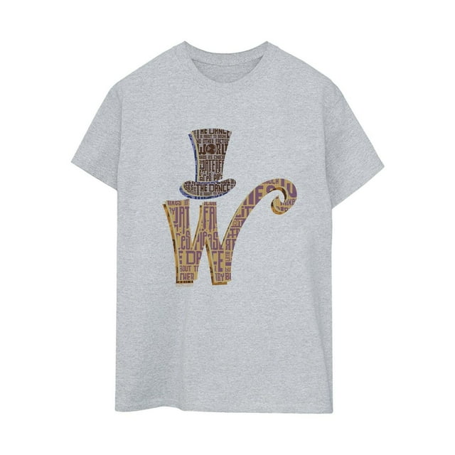 Willy Wonka T-Shirt Boyfriend en Coton avec Logo pour Femmes