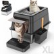 thumbnail image 1 of Caja de arena de acero inoxidable Aphyxen XL para grandes felinos con tapa, 1 of 8