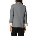 thumbnail image 3 of INSPIRE CHIC Women's Work Office Blazer Notched Lapel Long Sleeve Jacket Suit Blazer XS Grey, 3 of 6