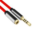 thumbnail image 1 of Kearding Cable auxiliar de 3 metros, Cable de extensión de Audio de 3,5mm, Cable de auriculares a para altavoz de coche, Cable de teléfono Cables de audio/vídeo negro rojo, 1 of 6