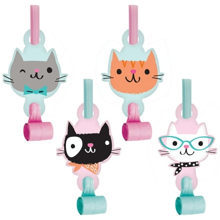 Cat Party Blowers 8 Count for 8 Guests