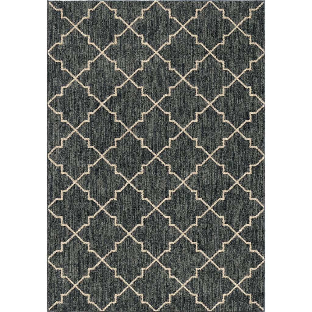Orian Next Generation Area Rug 4418 High Pile Blue Trellis Curved