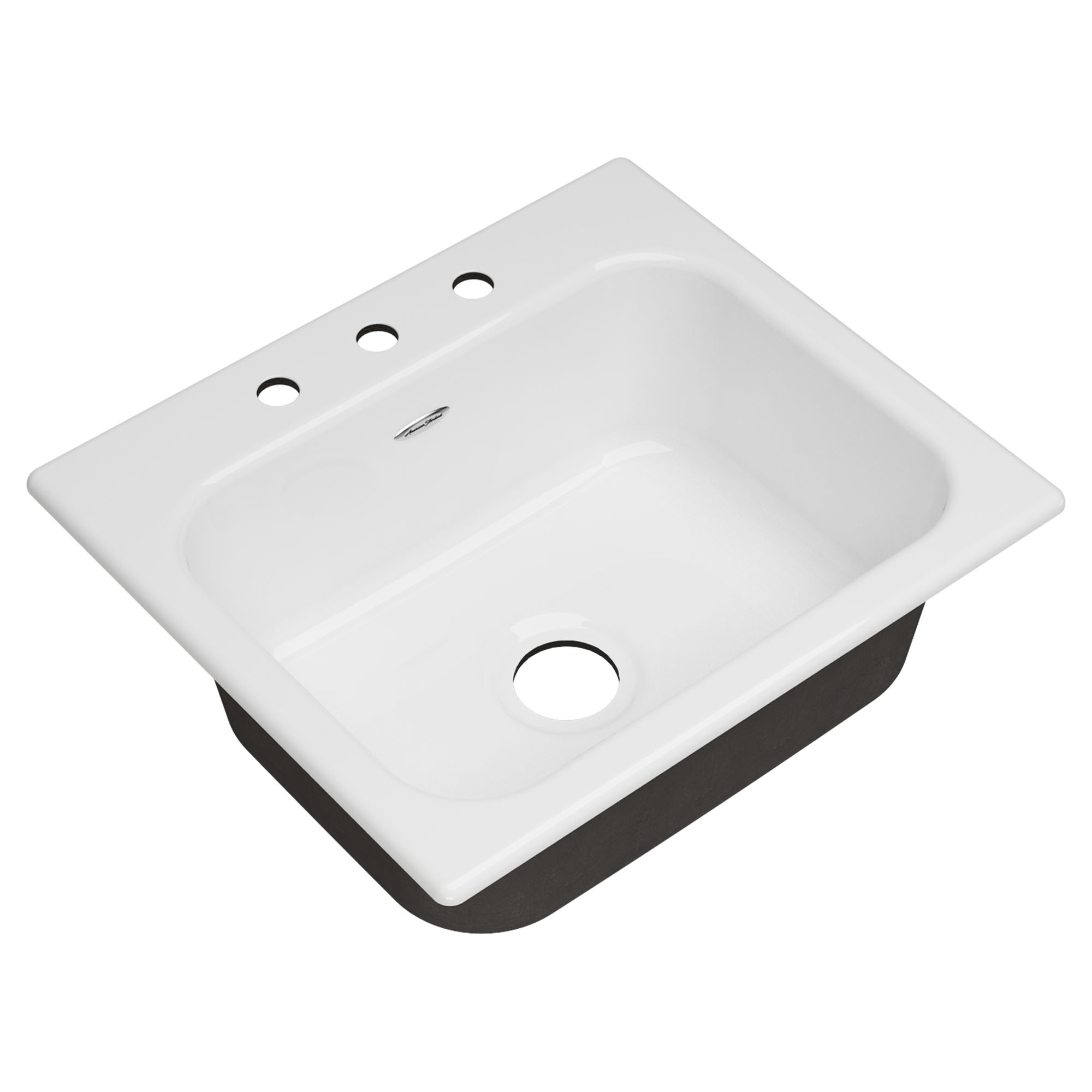 American Standard Quince Drop-in Cast Iron 25 in. 3-Hole Single Bowl Kitchen Sink in Brilliant White - image 2 of 6