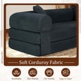 thumbnail image 3 of Timbernest 80" Convertible Sofa Bed, Corduroy Sleeper Couch with Storage Pockets for Living Room, Dark Gray, 3 of 12