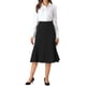 thumbnail image 2 of Falda midi de oficina de cintura alta con cola de pez para mujer, longitud por debajo de la rodilla, 2XL, negra, 2 of 5