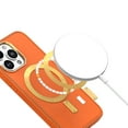 thumbnail image 5 of Phone Case for Apple iPhone 8 Plus/7 Plus Ultimate Leather Hybrid with MagSafe Compatible Bumper Gold Frame Protection Cover fit iPhone 8 Plus / iPhone 7 Plus - Orange, 5 of 6