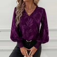 thumbnail image 2 of Stichou Womens Tops Summer Spring Dressy Casual Long Tiered Flared Sleeve Blouses Chiffon Work Tunic Shirts Purple S, 2 of 4