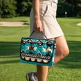 thumbnail image 3 of COEQINE Golf Cart Seat Covers with Carry Handle, Comfortable Golf Cart Seat Towel Blanket, Fits for EZGO Yamaha Club Car and Other 2-Seat Golf Carts, Blue American Tribal Cow Print, 3 of 8