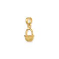 thumbnail image 5 of 14K Yellow Gold 3-D Mini Basket Charm, Polished Wicker Texture, 8.15 mm, 5 of 7
