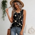 thumbnail image 4 of Iaqnaocc Tank Tops for Women Summer Sleeveless Loose Fit Geometric Print Pleated Tunic Casual Basic V Neck Womens Fashion Clothing Clothes Black L, 4 of 6