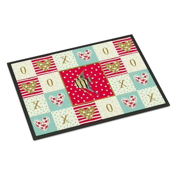 Carolines Treasures CK5465MAT Angelfish Love Door Mat Indoor Rug or Outdoor Welcome Mat 18x27 Doormat 27"L x 18"W