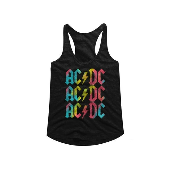 AC/DC Hard Rock Band Music Group Rainbow Repeat Womens Tank Top Tee