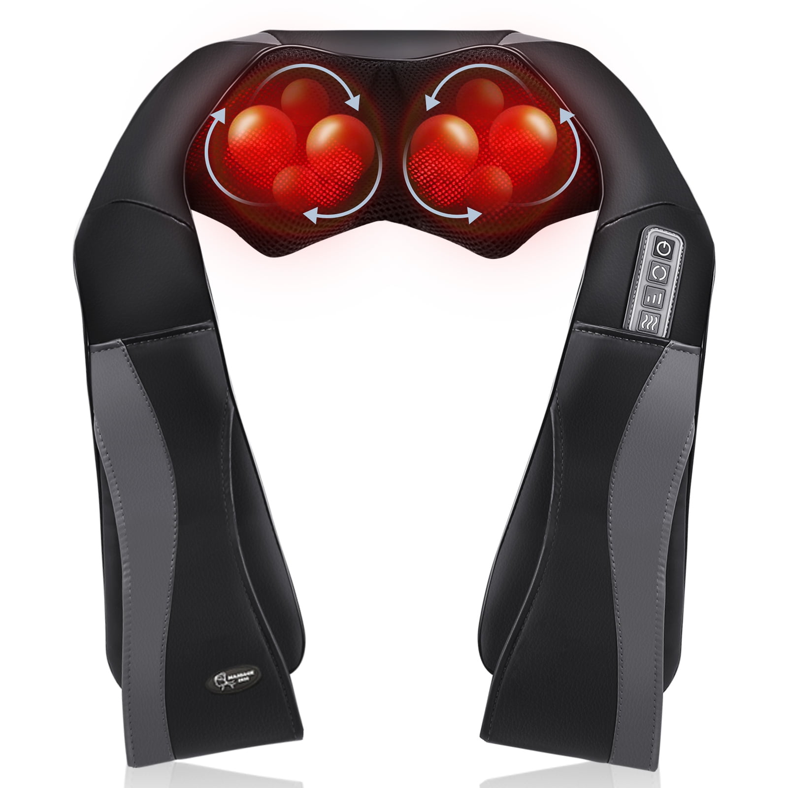 Naipo Neck and Back Massager, 3D Deep Kneading Shiatsu Shoulder Massager with Heat,  Gifts for Men Women, Black