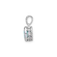 thumbnail image 2 of 14k White Gold Oval Blue Topaz Pendant Necklace for Women with Halo Accents, December Birthstone Jewelry, Elegant Minimalist Gemstone Design, 2 of 6