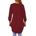 thumbnail image 6 of Nlife Women Solid Color 3/4 Sleeve V Neck Shirt, 6 of 11
