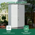 thumbnail image 3 of Clouddwell 4.5x2.5 FT Resin Storage Shed, Heavy-Duty 64 Cu.ft Plastic Storage Sheds with Floor & 3 Tier Shelves, Weather-Resistant Vertical Outdoor Storage Cabinet with Lockable Doors, White, 3 of 9