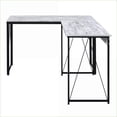 thumbnail image 4 of Desks, Rustic Industrial 35.5'' Writing Desk with Reverse V Support & Metal Sled Base, Antique White and Black | Wood+Metal, 4 of 7