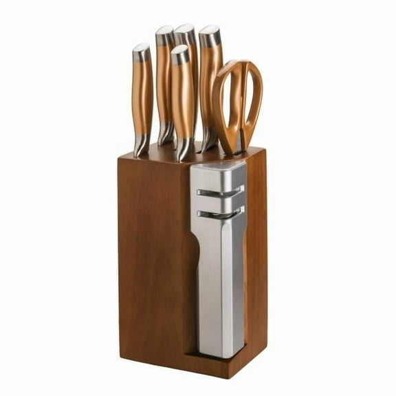 CULINARY EDGE 98831 NEW ENGLAND STAINLESS STEEL CUTLERY SET WITH DETACHABLE 2 STAGE KNIFE SHARPENER
