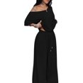 thumbnail image 3 of Women's 2 Piece Lounge Sets Off Shoulder Oversized Short Sleeve Tops Casual Wide Leg Pant Set, 3 of 8