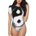 thumbnail image 1 of Balery Yin And Yang Body de cuello redondo de manga corta para mujer Tops de manga corta Tops básicos-Medium, 1 of 7