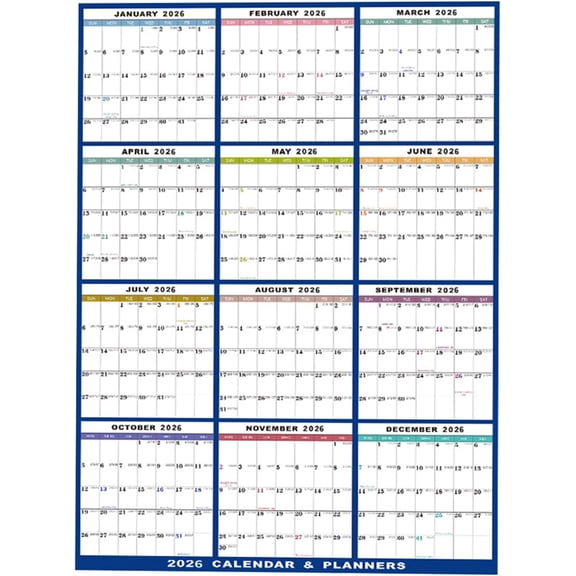 2026 Wall Calendar - Erasable Large Wall Calendar, 12-Month Planner | Creative Annual Wall Calendar, Yearly Planner, Academic Wall Calendar, Academic Wall Calendar Ideal For Home, Office, And School