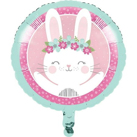 Creative Converting Party Supplies, Bunny Party Mylar Balloon, Balloon, Multicolor, 18in