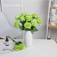 thumbnail image 7 of Morttic Artificial Silk Rose Flower Bouquet Lifelike Fake Rose for Wedding Home Party Decoration Event Gift 10pcs (Green), 7 of 7