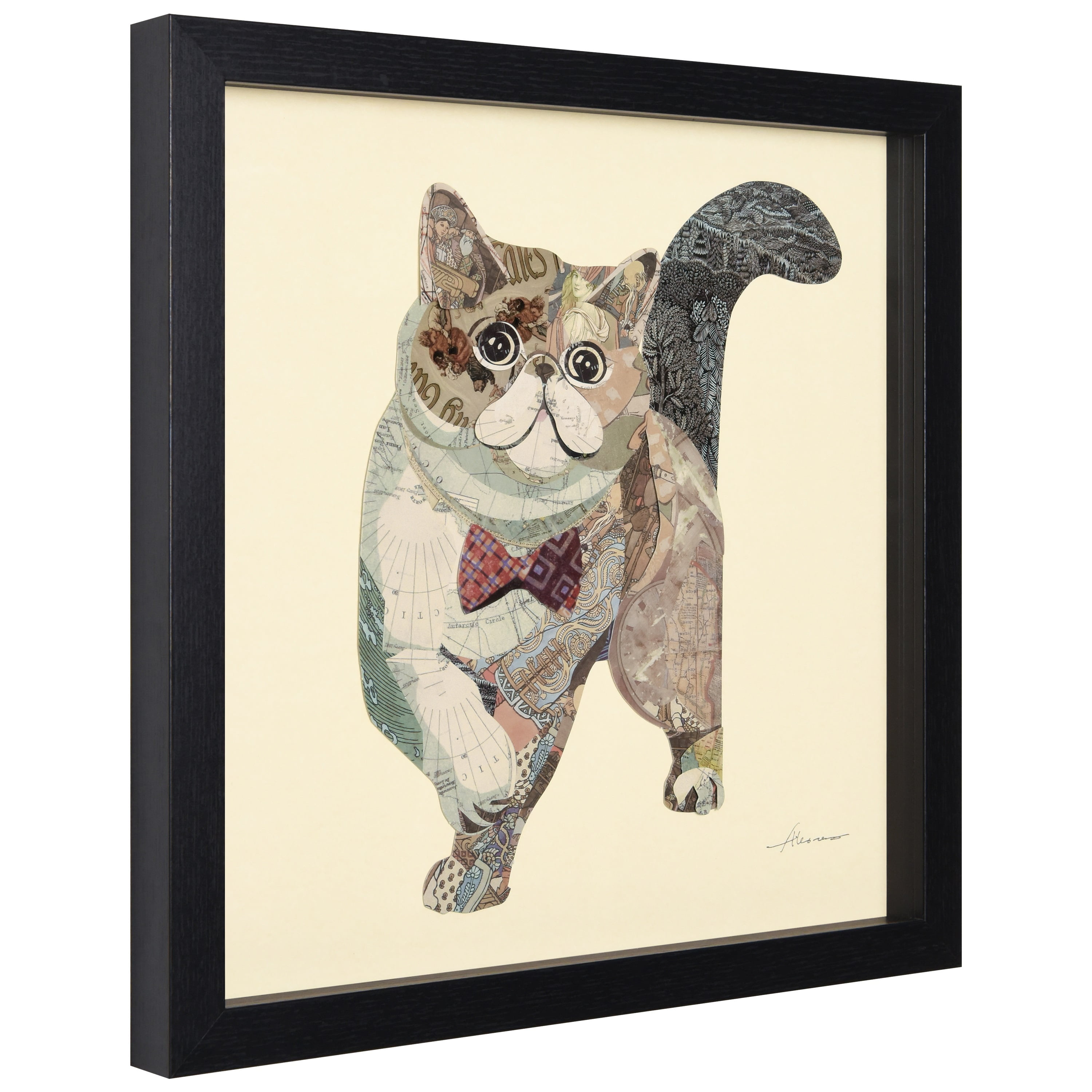 Empire Art Direct Garfield Dimensional Collage Framed Graphic Art Under Glass Wall Art, 17" x 17" x 1.4", Ready to Hang