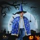 thumbnail image 1 of Capa de mago de Halloween, capa y sombrero de bruja, capa de mago para niños, mago con sombrero de capa, disfraz de capa de bruja para niños, niñas, fiesta de cosplay, 1 of 4