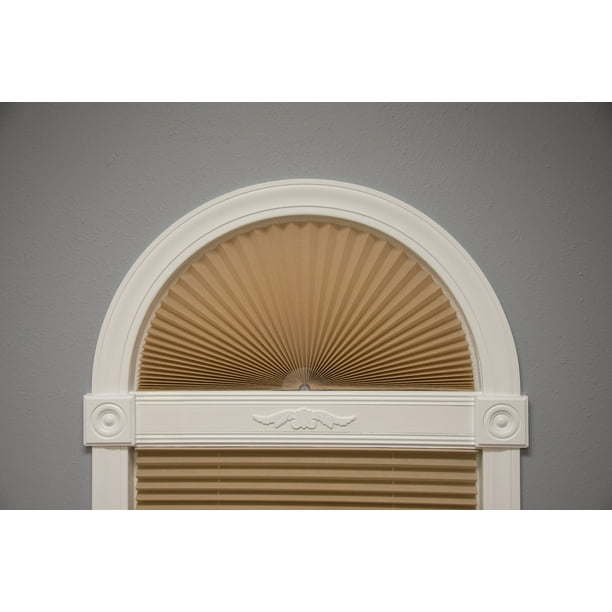 Redi Shade Brown Fabric Light Filtering Arch Window Shades, 36