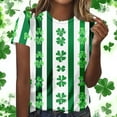thumbnail image 3 of Uootdi St Patricks Day Shirt Women Crewneck Pullover Tees Funny Clover Print Short Sleeve Tops Lucky Irish Shamrock T Shirts Gift, 3 of 7
