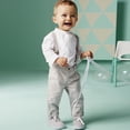 thumbnail image 2 of Angmile Baby Boy Kids Summer Baptism Outfit Bow Tie Lapel Romper T-Shirt + Bib Pants Overalls with Tie Clothes Set, 2 of 4