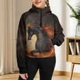 thumbnail image 3 of Chaqlin Starry Horse Print Golf Sweatshirts Gym Sweatshirt with Pocket Yoga Sweatshirts Fishing Sweatshirt Size 9-10, 3 of 7