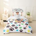 thumbnail image 2 of Homewish Kawaii Dog Paws Twin Duvet Cover,Cartoon Pet Theme Twin Bedding,White,Polkadot Reversible,2-Piece,1 Duvet Cover and 1 Pillowcase, 2 of 6