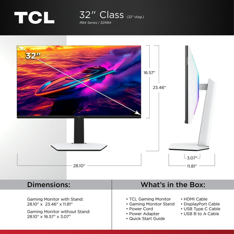 HDR1400対応】TCL 32R84 パソコン用液晶モニター 32インチ Monitors