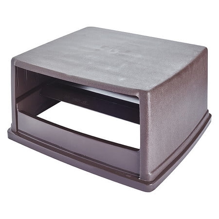 Rubbermaid Trash Can Top Canopy Stays Open Brown Fg256x00brn