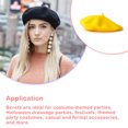 thumbnail image 4 of Jumpingount Artist Hat Suministros de otoño invierno Gorras simples Cómodas y transpirables Sombreros Disfraces de fiesta para mujeres naranja 1 Sombreros amarillo Jumpingount AP009241-01B, 4 of 6