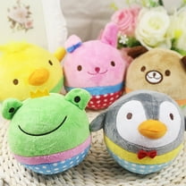 Opolski 10Pcs Squeaky Dog Toys Puppy Squeaker Ball Plush Easy-cleaning Soft Comfortable Dog Chewing Squeaker Ball for Kennel