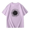 thumbnail image 4 of T-shirts à Manches Courtes pour Enfants Filles Été Tops Surdimensionnés Décontractés Col Rond Basiques, 4 of 6