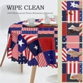 thumbnail image 2 of American Flag Patchwork Round Tablecloths 60 Inch Vertical Blue Red Striped Table Cloth Wipeable Table Cover Protector Stars and Stripes Table Covers for Party, Picnic, Dinning, Weddings, 2 of 6