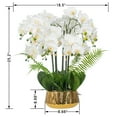 thumbnail image 4 of Vanity Art Faux Phalaenopsis Orchid Floral Arrangement in Ceramics Vase | 12 Stems 25.2" Artificial Real Touch Silk Orchids in Gold Ceramic Pot for Home Office Decoration, MLTAO-1070JS, 4 of 7