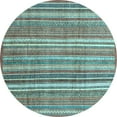 thumbnail image 1 of Ahgly Company Indoor Round Abstract Light Blue Modern Area Rugs, 3' Round, 1 of 4